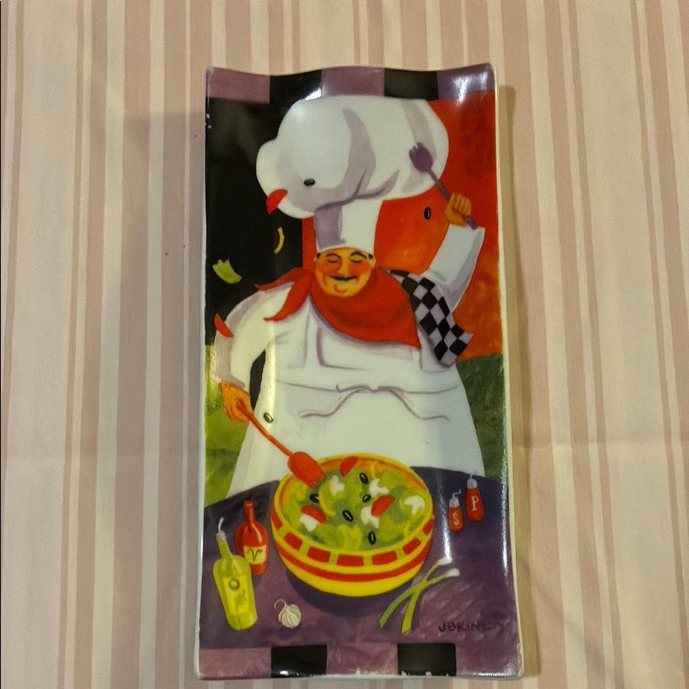 Colorful Chef Decorative Tray/spoon rest